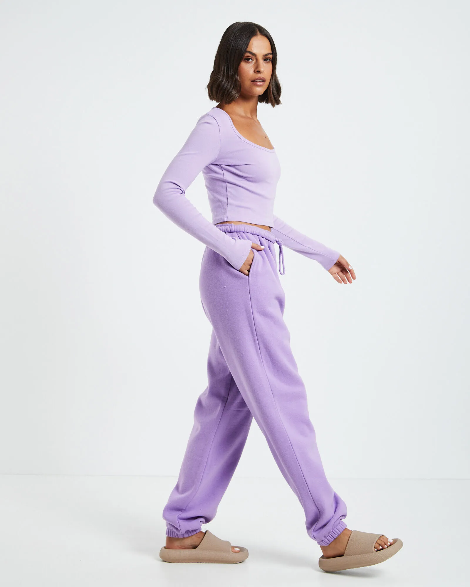 GP Co. Basics Relaxed Fleece Joggers Purple