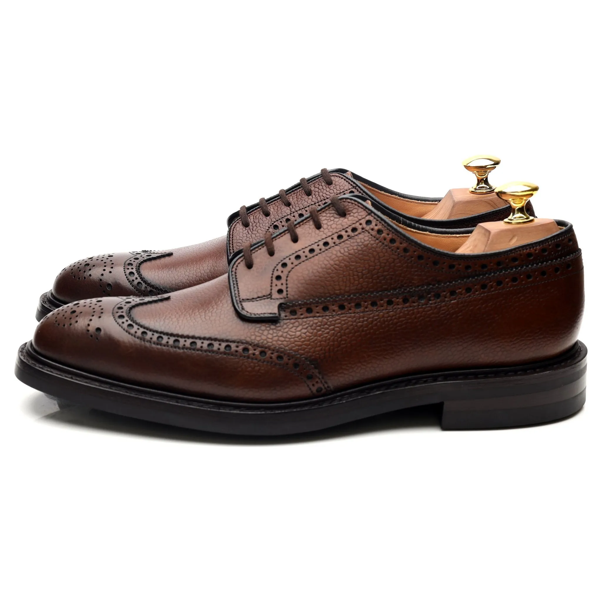 'Grafton' Dark Brown Leather Derby Brogues UK 8 F