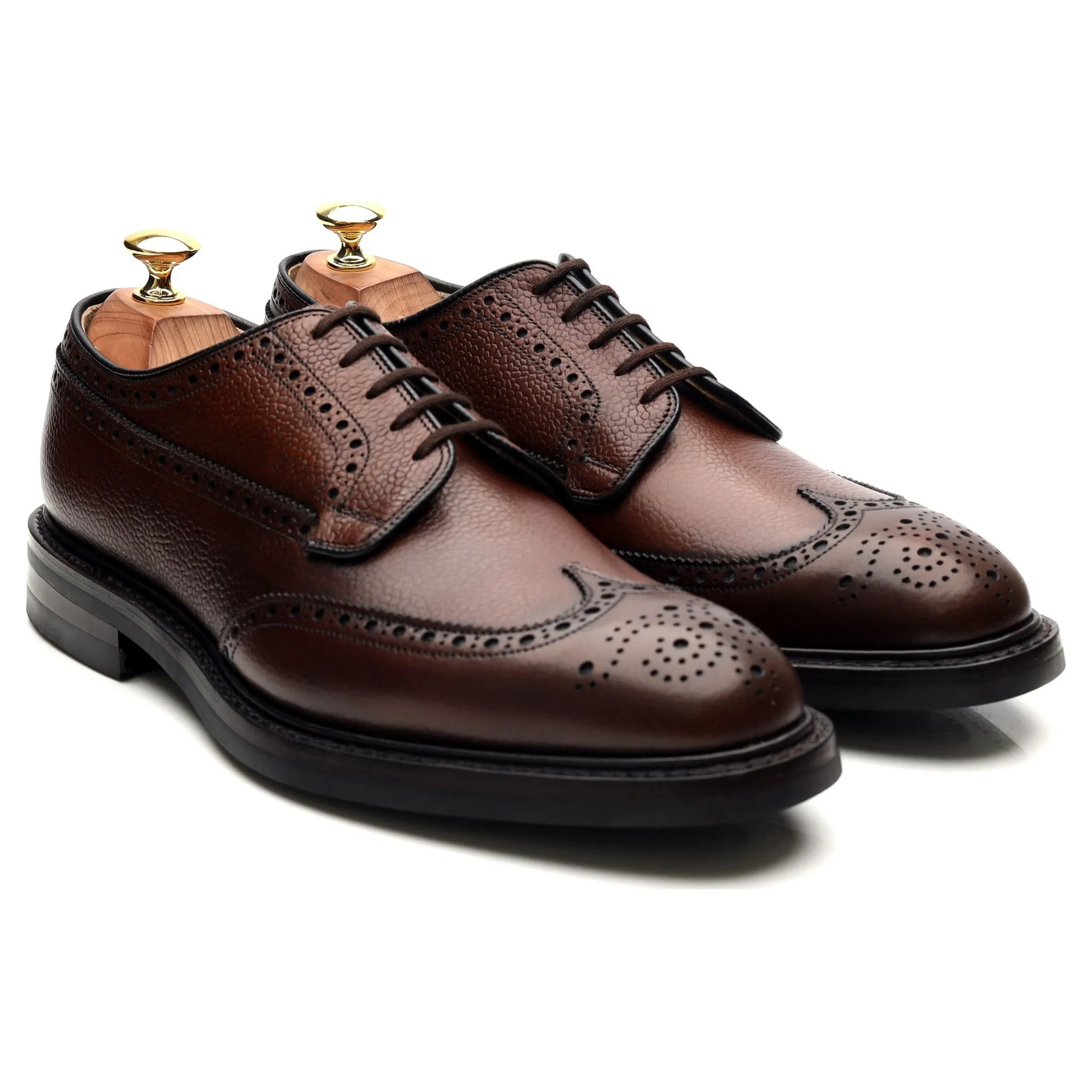 'Grafton' Dark Brown Leather Derby Brogues UK 8 F