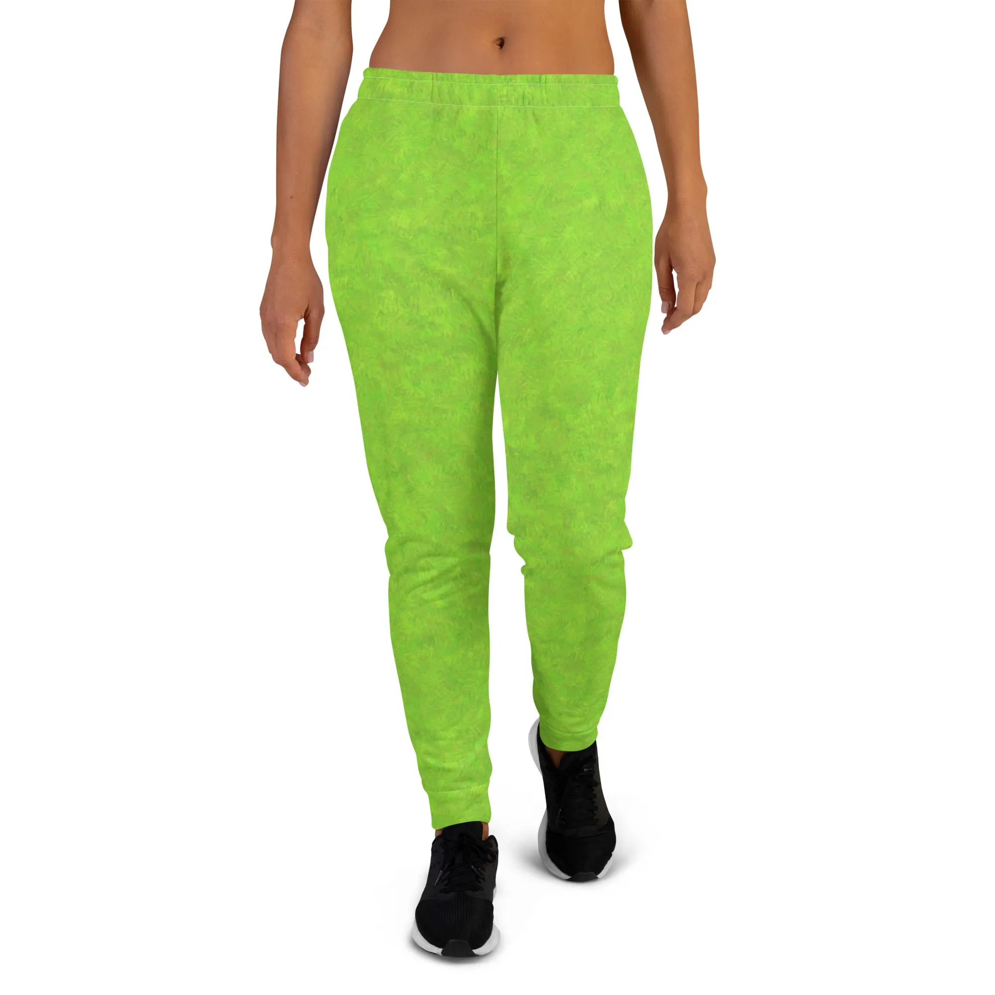 Green Fur Print Women's Joggers