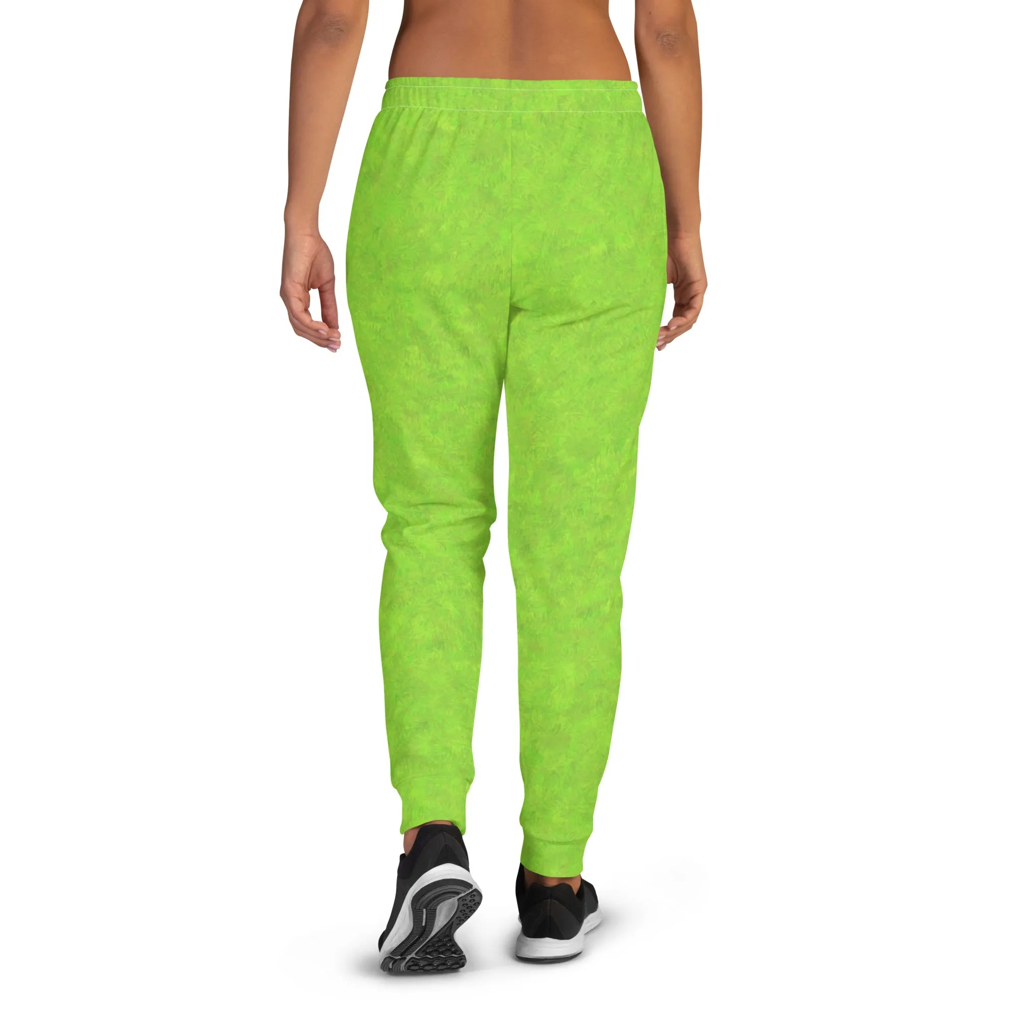 Green Fur Print Women's Joggers