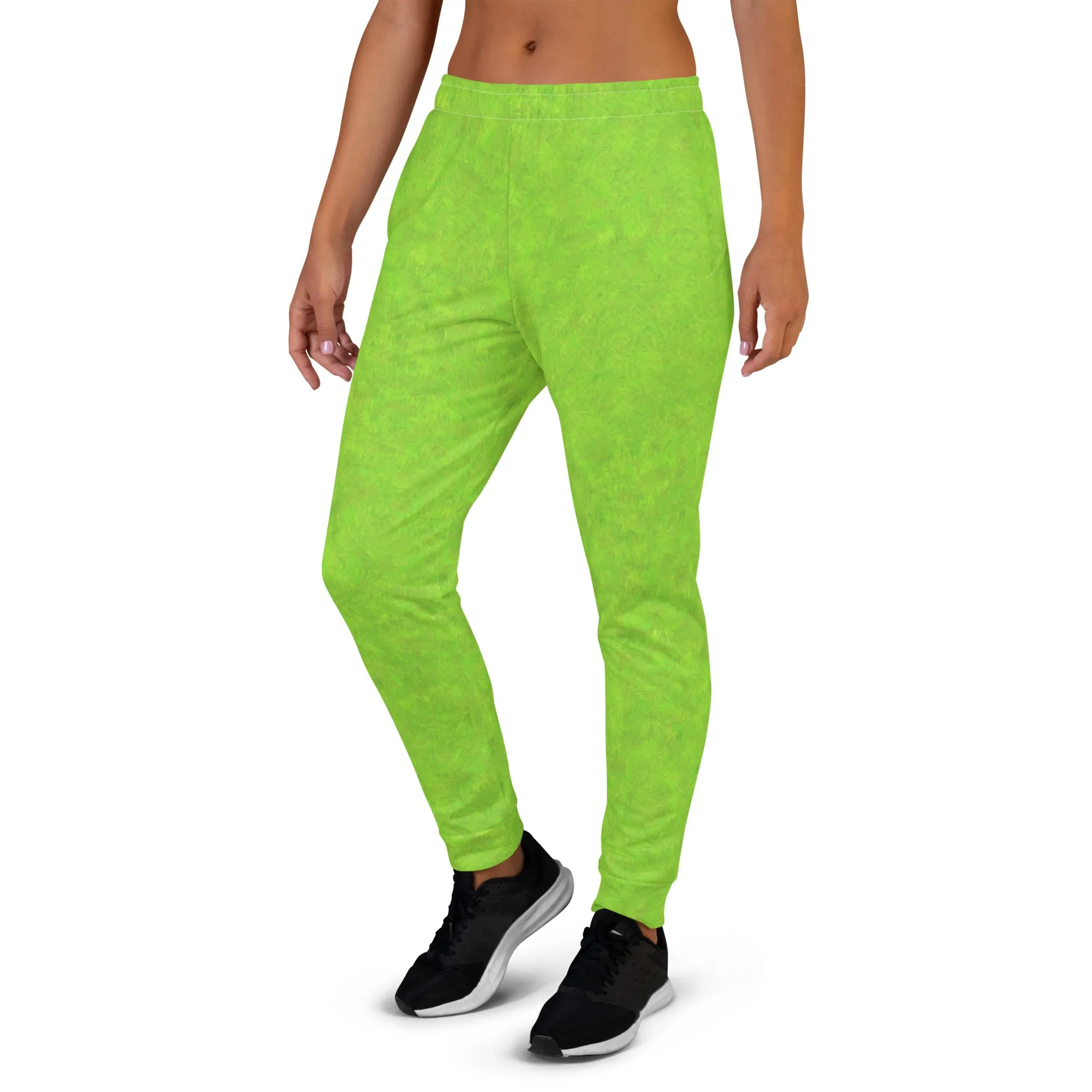 Green Fur Print Women's Joggers