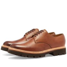 Grenson Curt Extra Large Sole Derby Shoe in Walnut Washed Nubuck