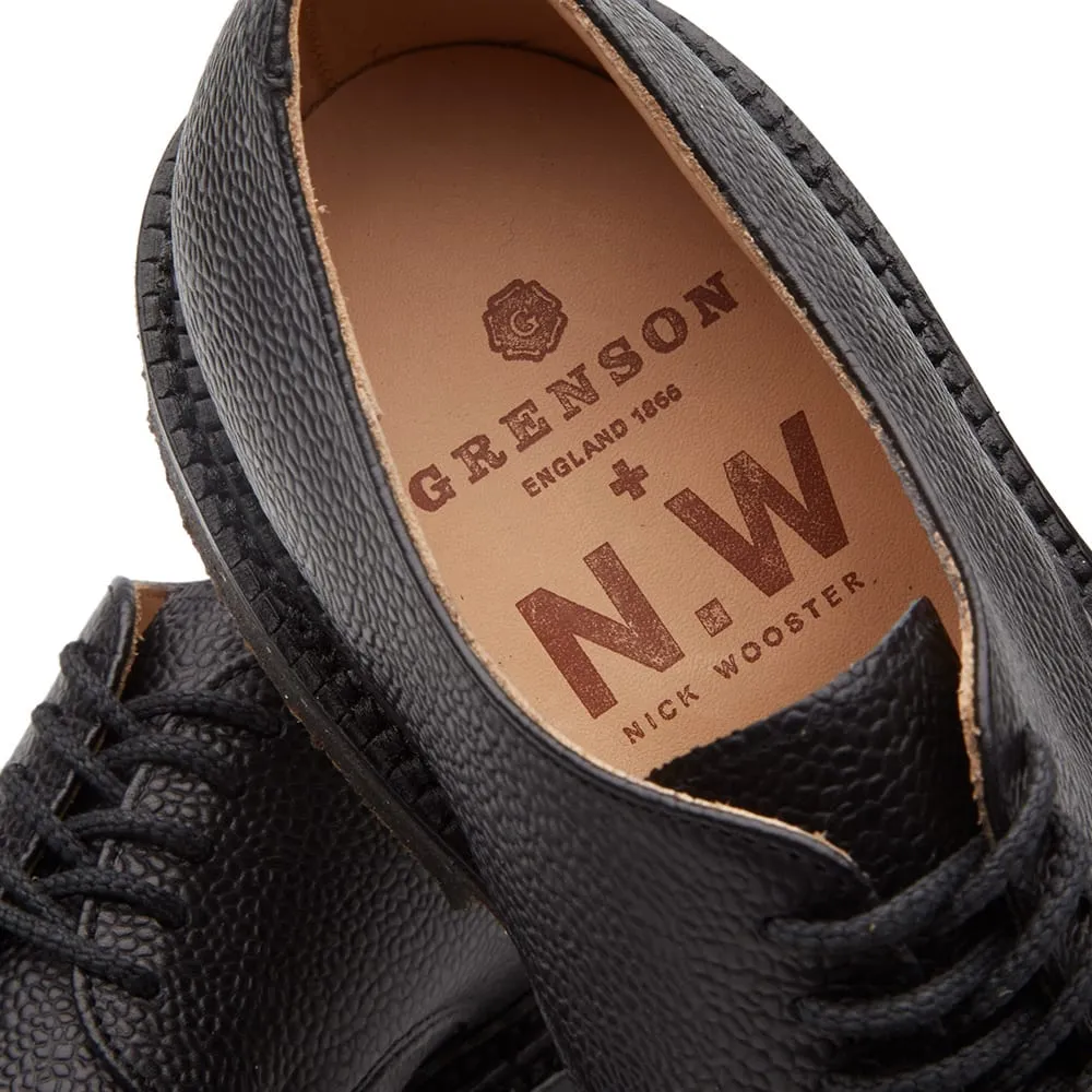 Grenson x Nick Wooster NW2 Crepe Sole Derby Shoe Black Grain