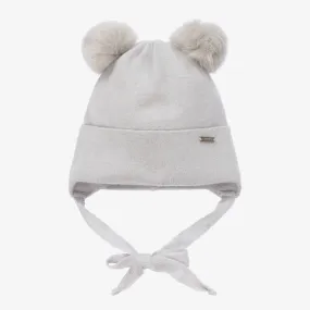 Grey Pom-Pom Baby Hat