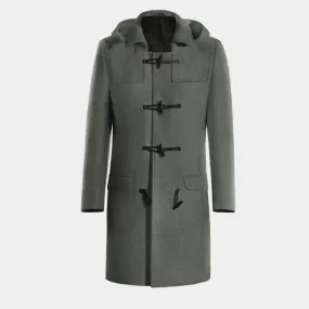 Grey Pure Wool Duffle Coat