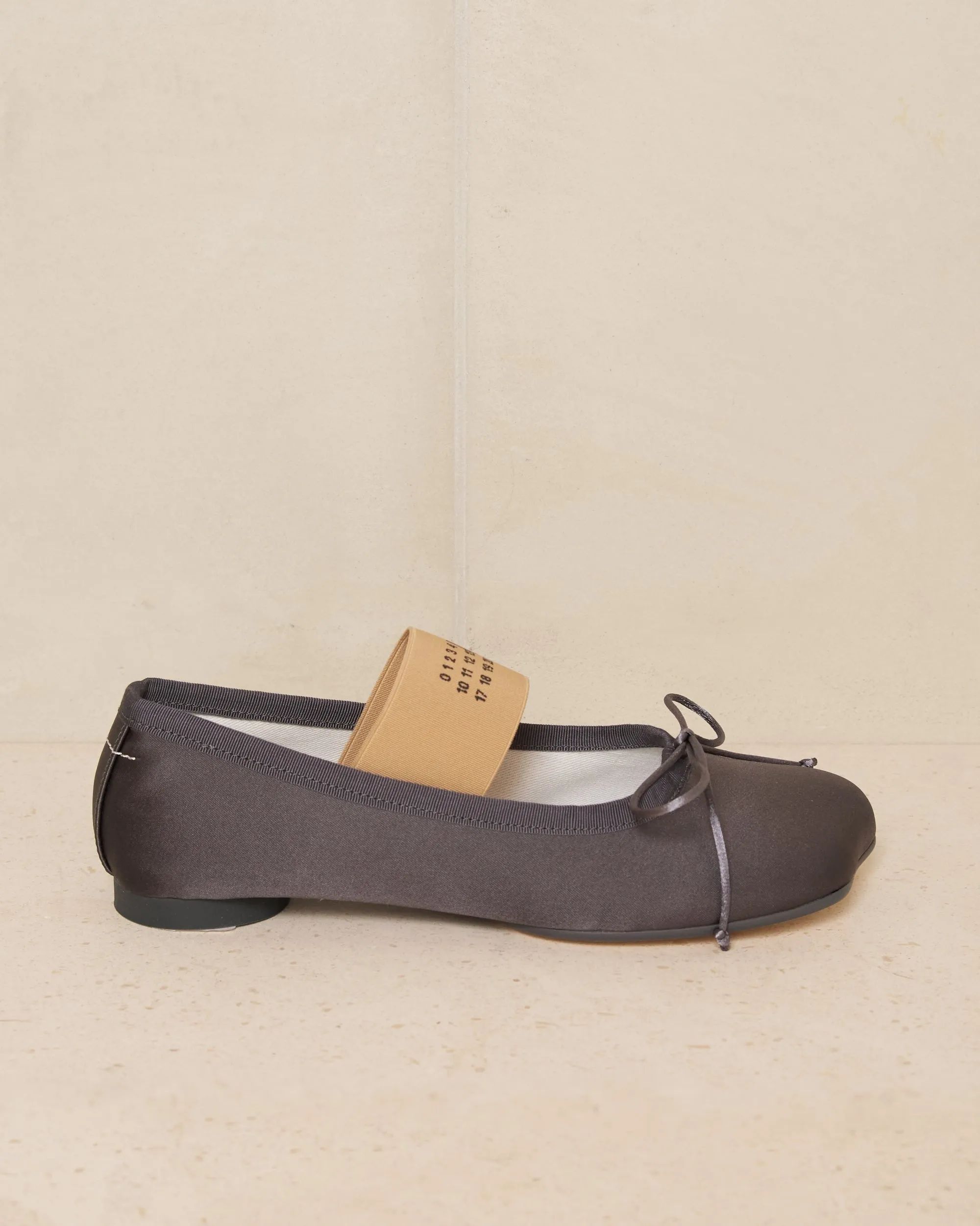 Grey Satin Anatomic Ballerina Shoes