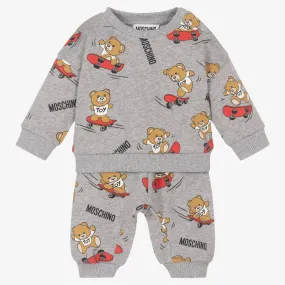 Grey Skateboarding Teddy Bear Tracksuit