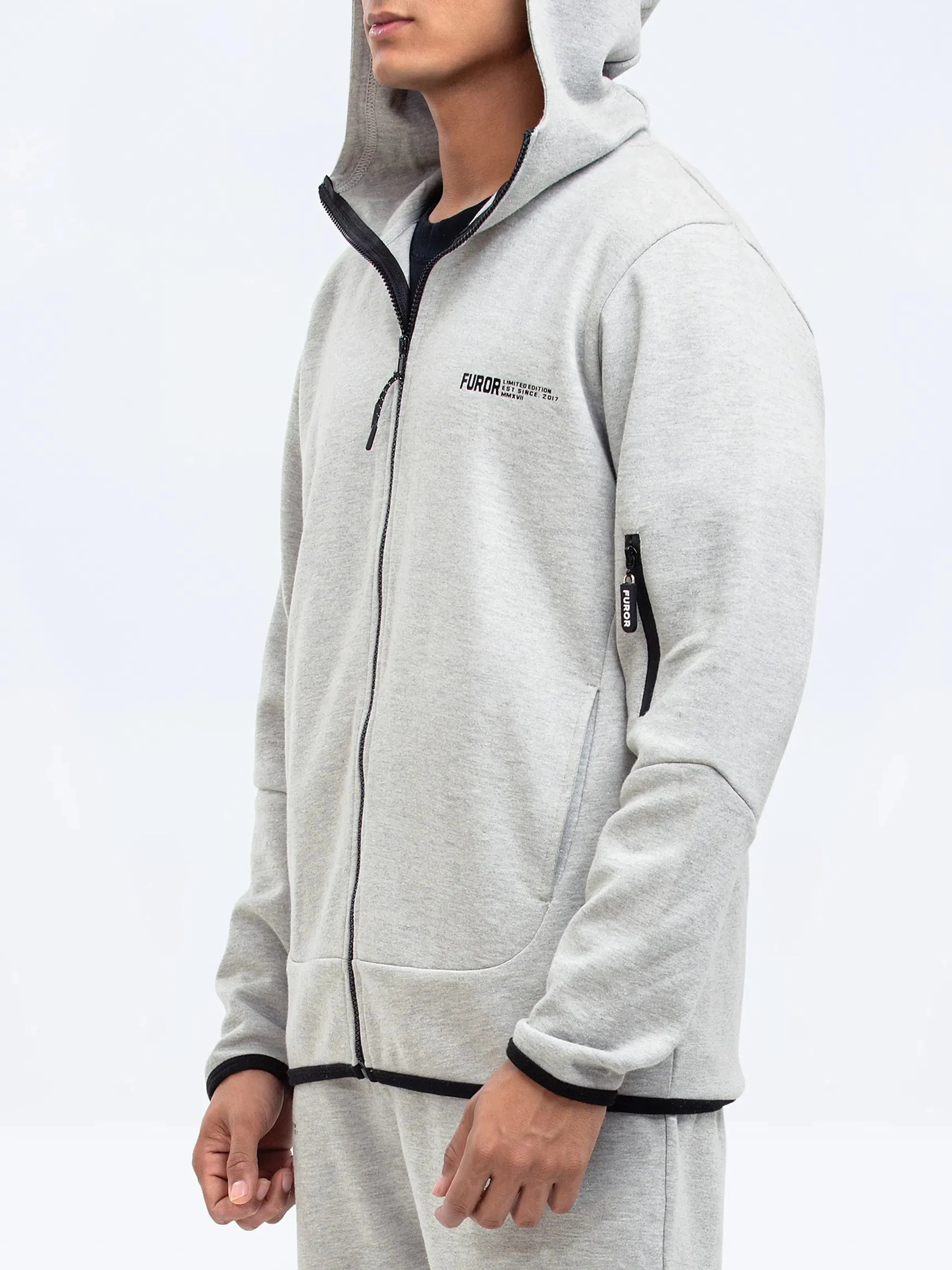 Grey Zipper Jacket | Tracksuit - FMTTKS24-015