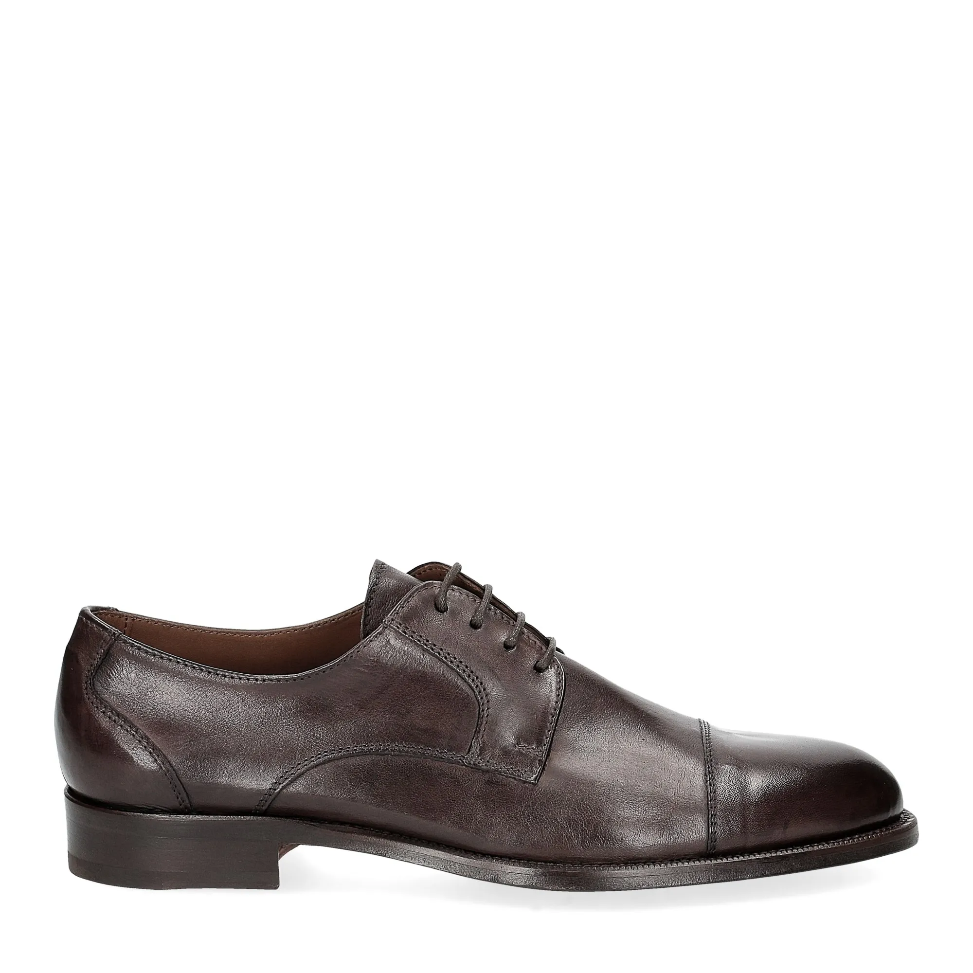 Griffi's Dark Brown Kangaroo Toe Derby Lace-up - Al Siletto | Al Siletto