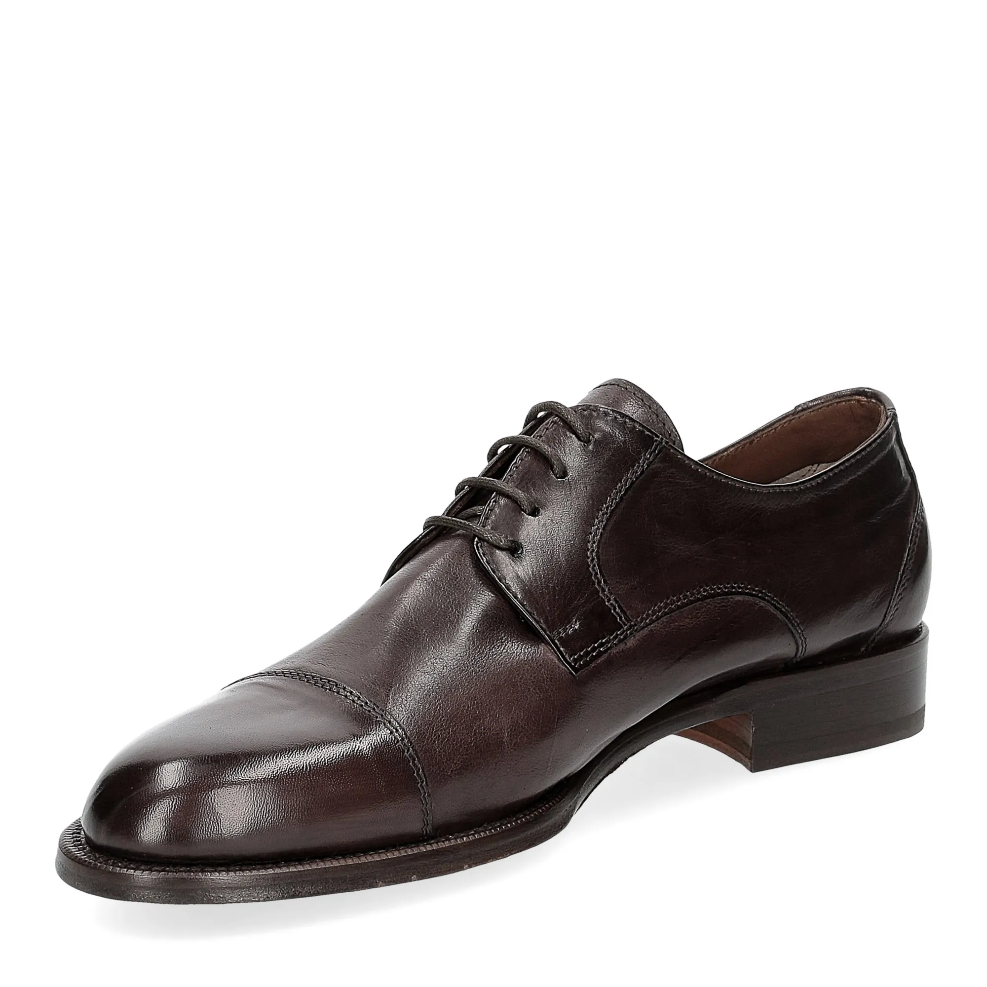 Griffi's Dark Brown Kangaroo Toe Derby Lace-up - Al Siletto | Al Siletto