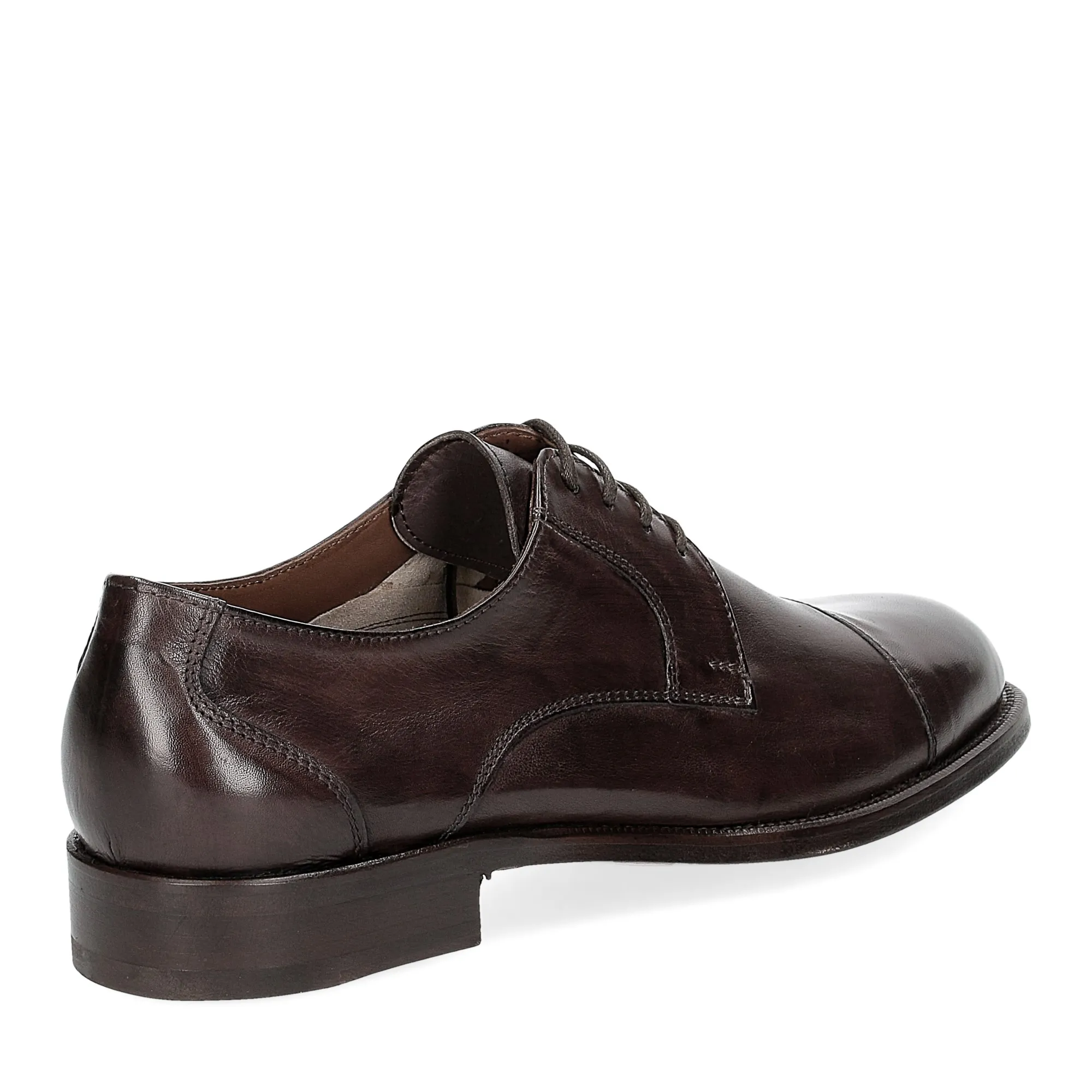 Griffi's Dark Brown Kangaroo Toe Derby Lace-up - Al Siletto | Al Siletto