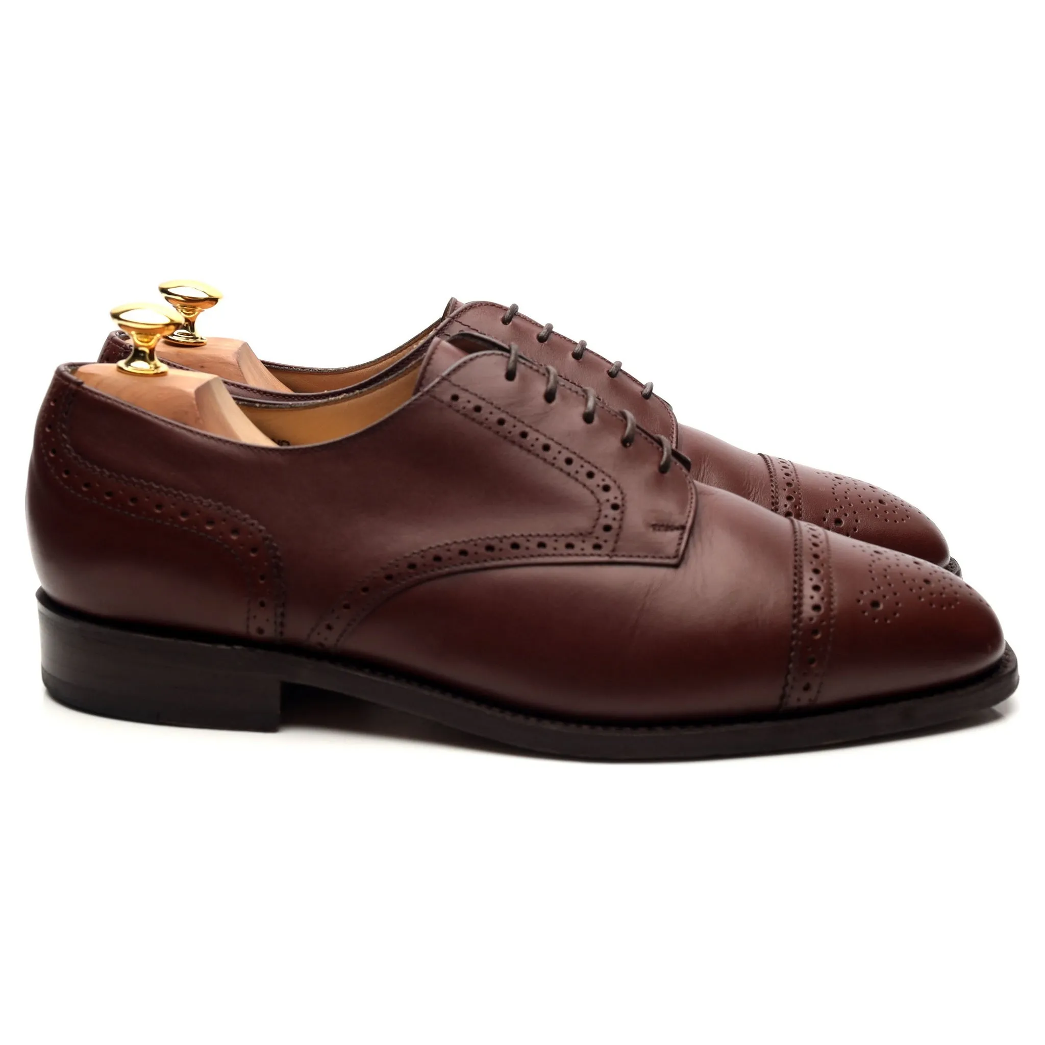 'Guildford' Brown Leather Cap Toe Derby UK 10.5 H