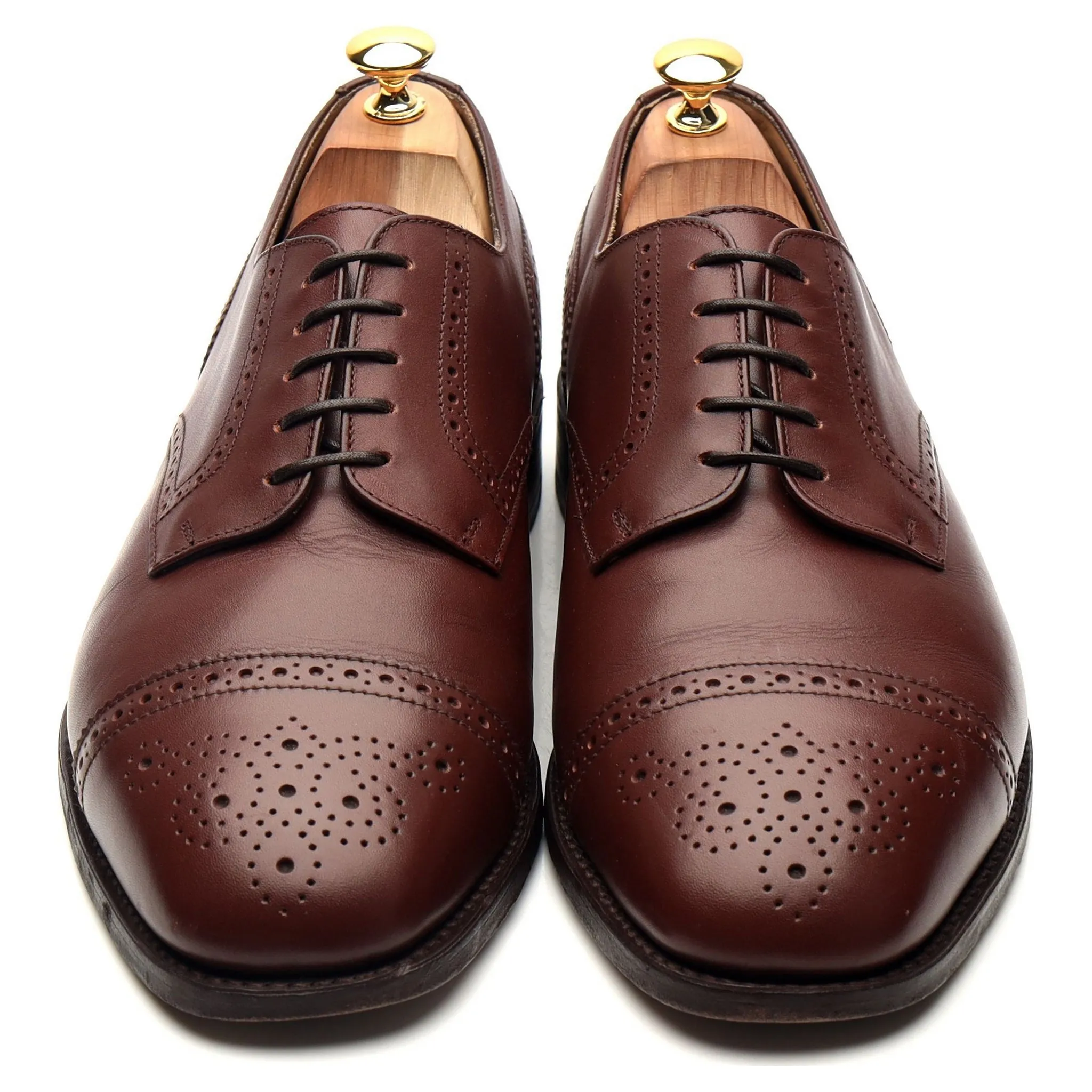 'Guildford' Brown Leather Cap Toe Derby UK 10.5 H