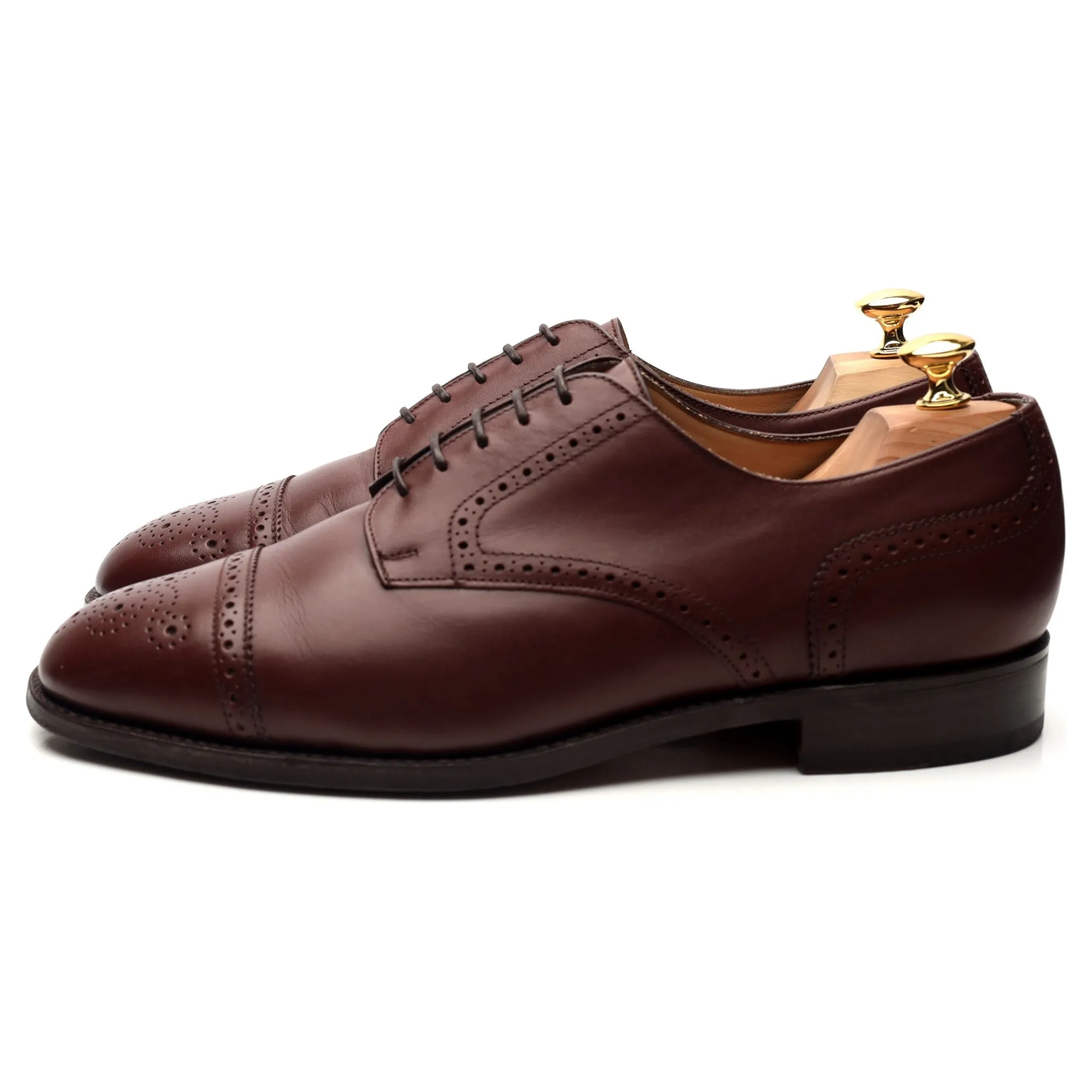 'Guildford' Brown Leather Cap Toe Derby UK 10.5 H