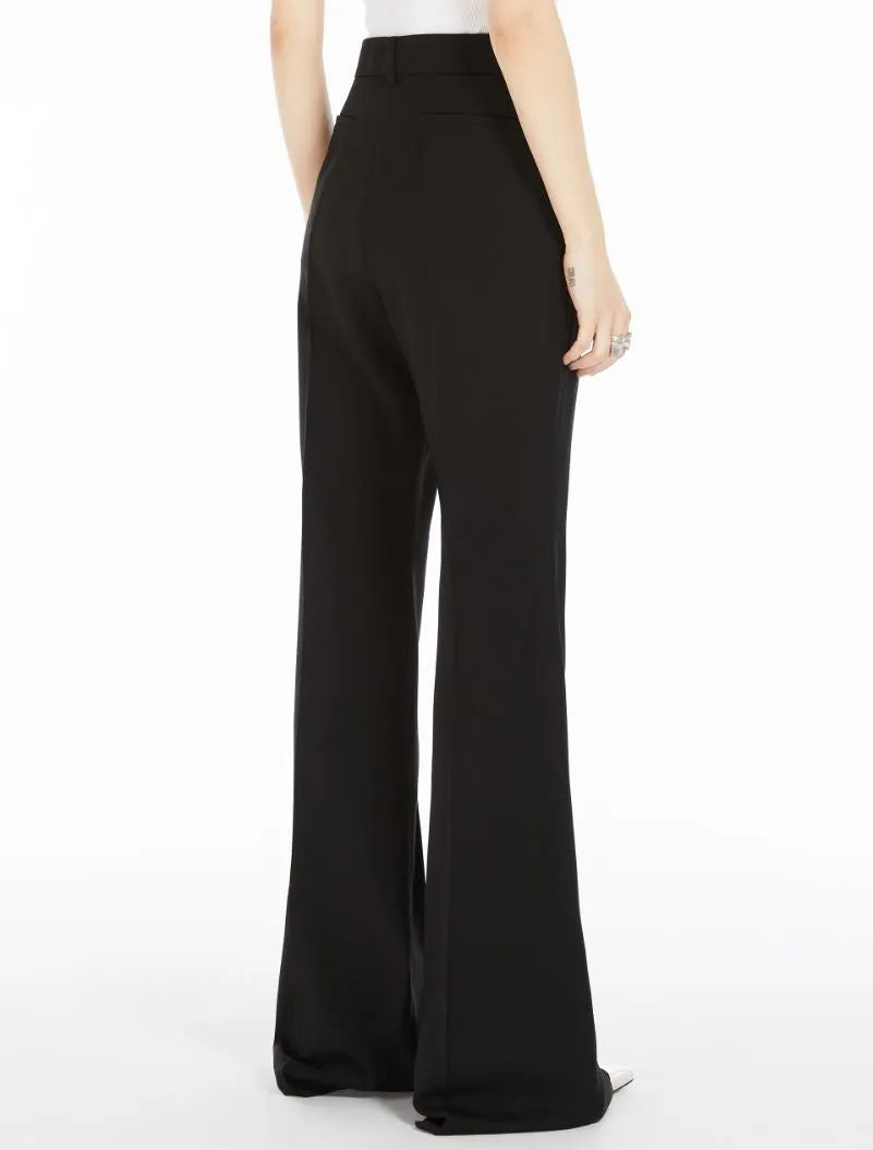 HANGAR flared mid-rise wool trousers, black