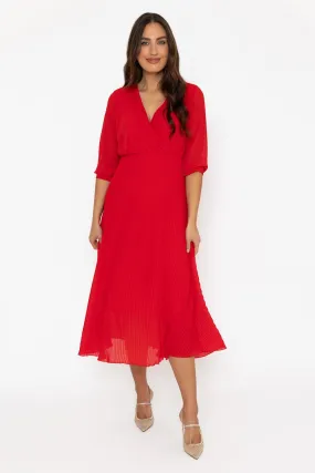 Hannah Midi Dress in Red