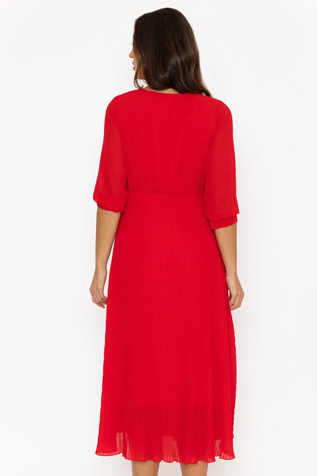 Hannah Midi Dress in Red