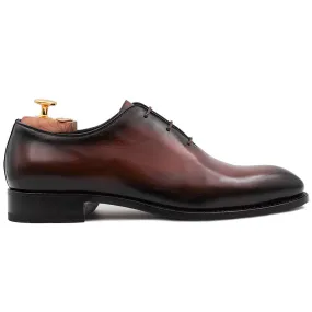 Marrone Leather Wholecut Oxfords by Harris Shoes