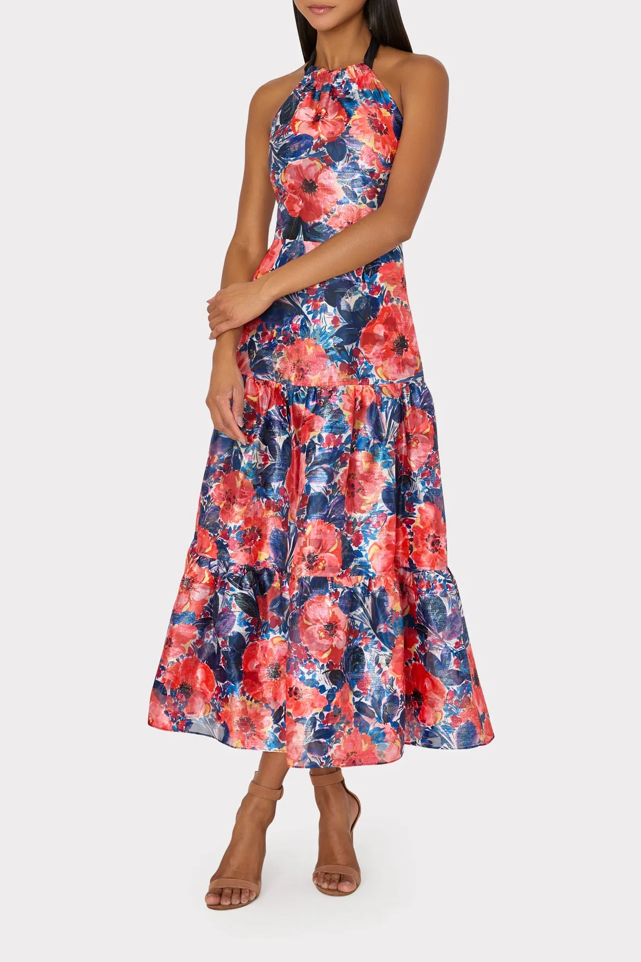 Hayden Poppy Pattern Watercolor Dress