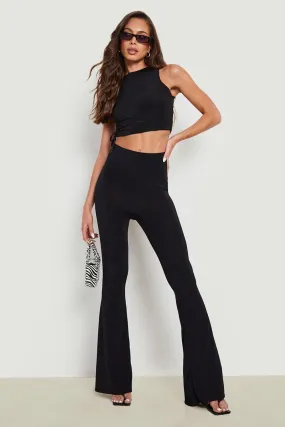 Heavy Weight Booty Boosting Flared Trousers