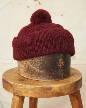 Heimat Wool U Boat Bobble Hat Burgundy