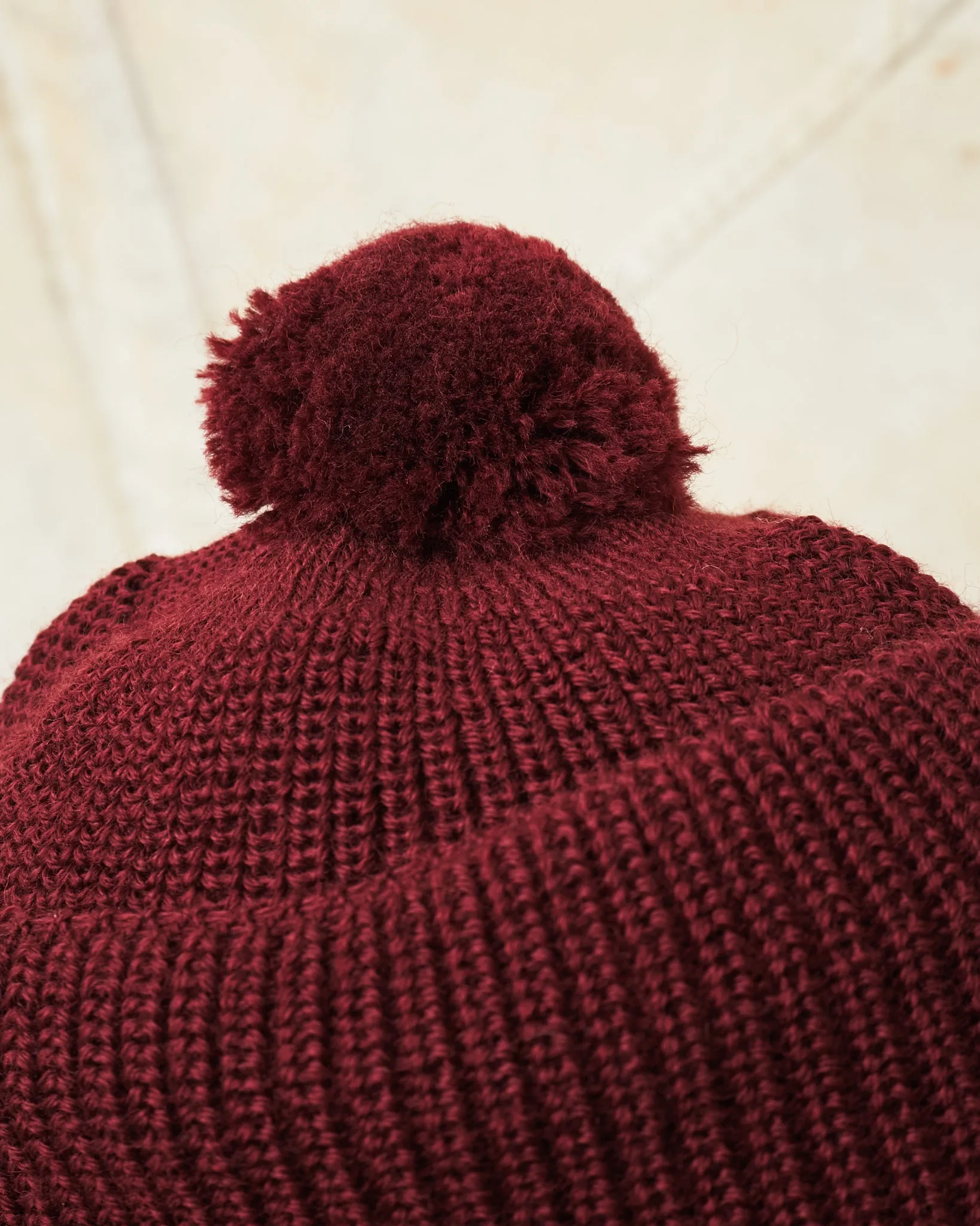 Heimat Wool U Boat Bobble Hat Burgundy