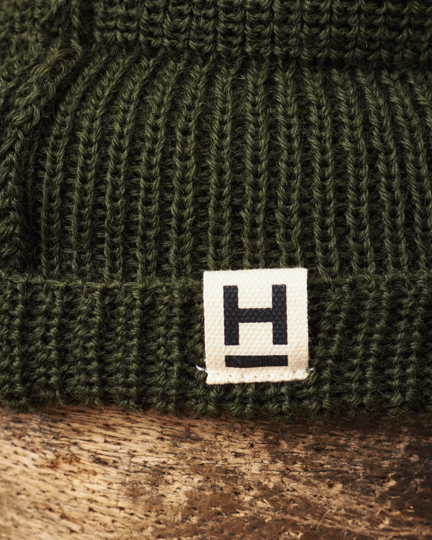 Heimat Wool U Boat Bobble Hat Military Green