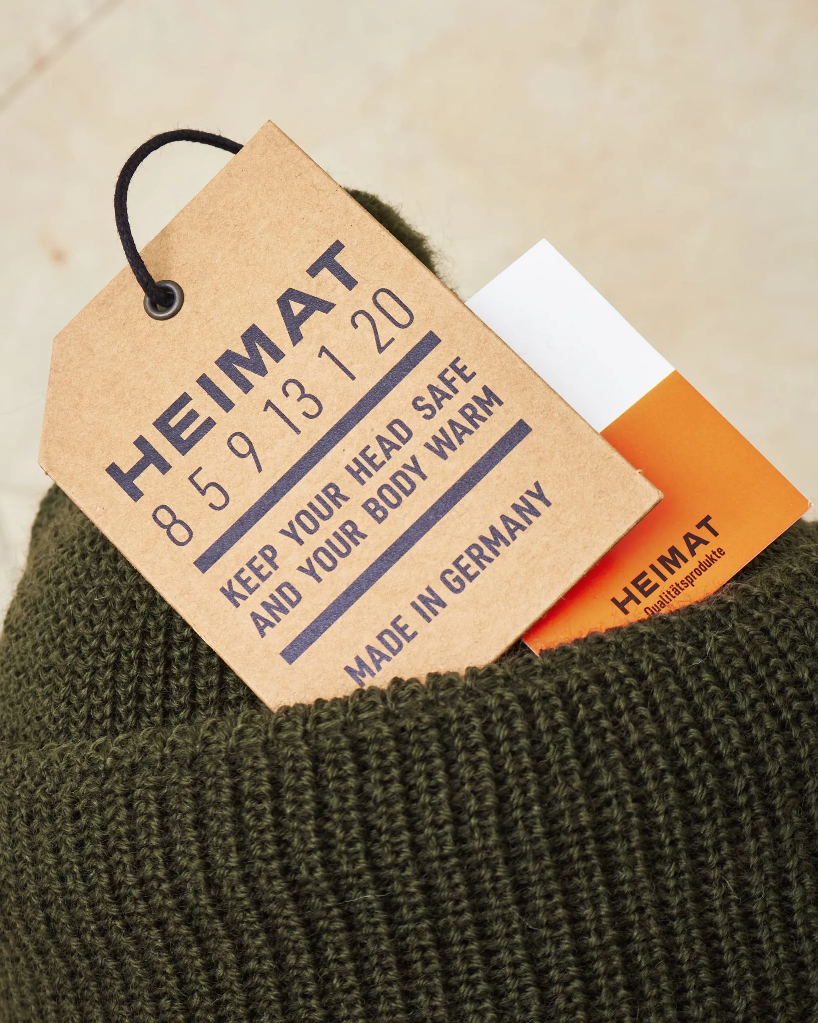 Heimat Wool U Boat Bobble Hat Military Green