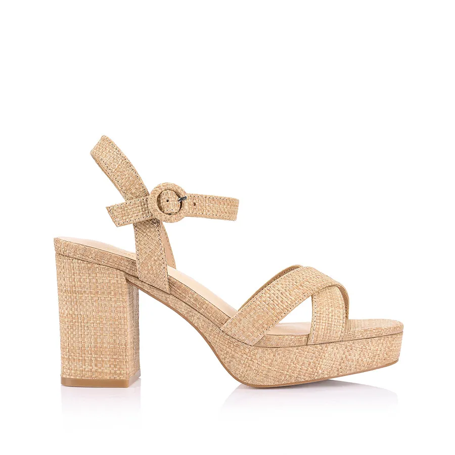 Heppell Platform Heels - Natural Raffia