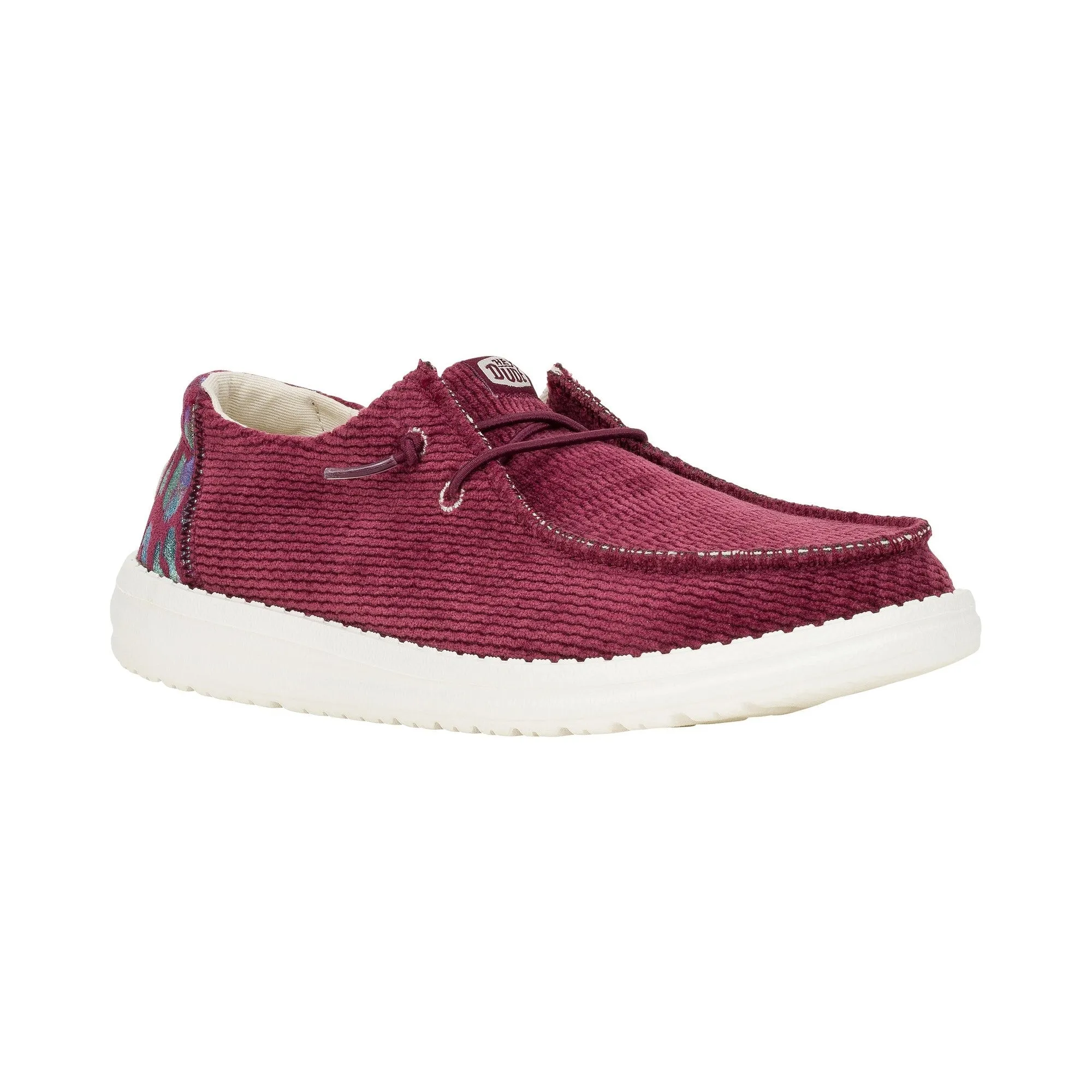 HEYDUDE Wendy Corduroy Leo Womens Shoes - Burgundy