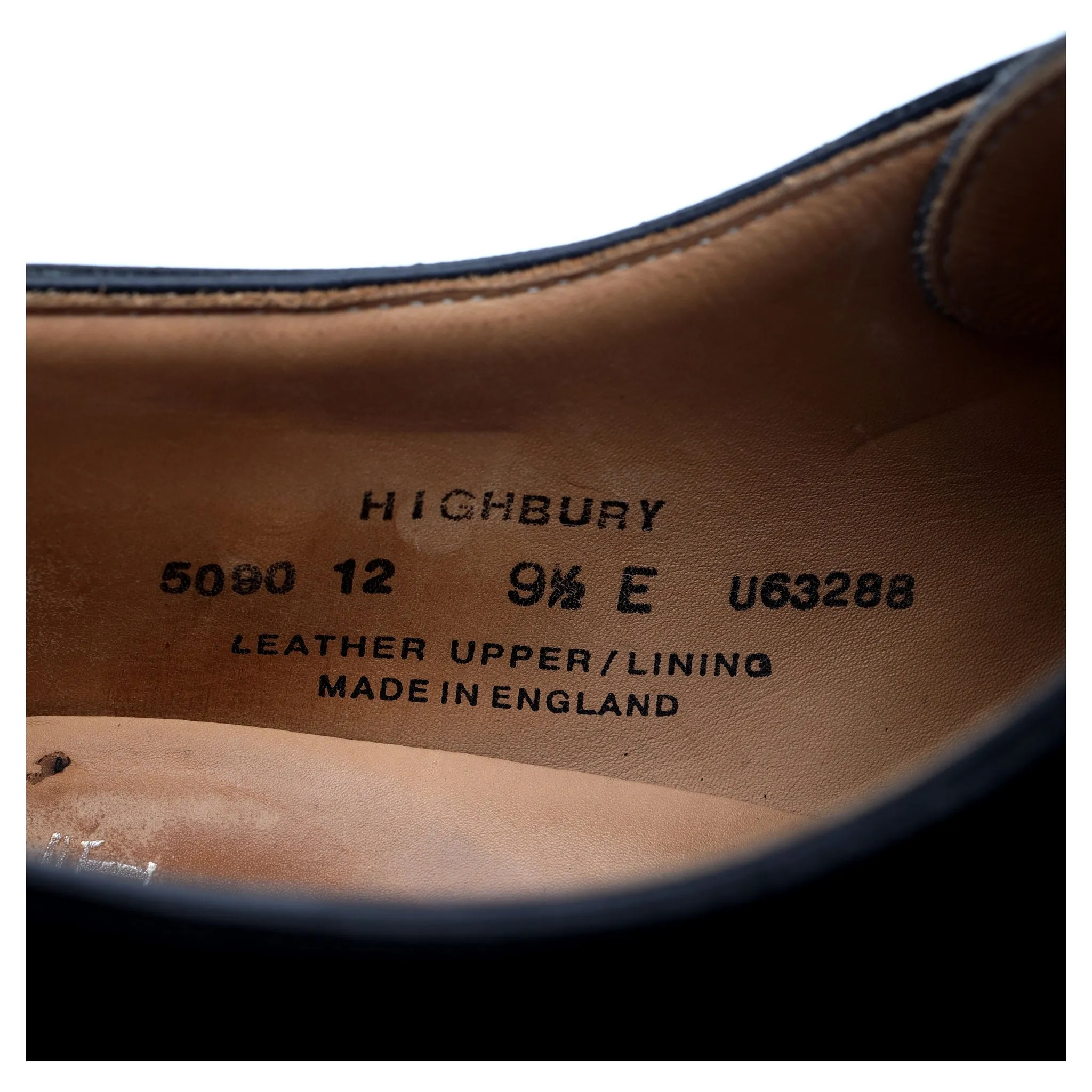 'Highbury' Black Leather Derby UK 9.5 E