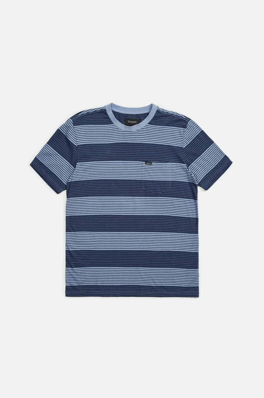 Hilt S/S Pocket Knit - Twilight Blue/Washed Navy