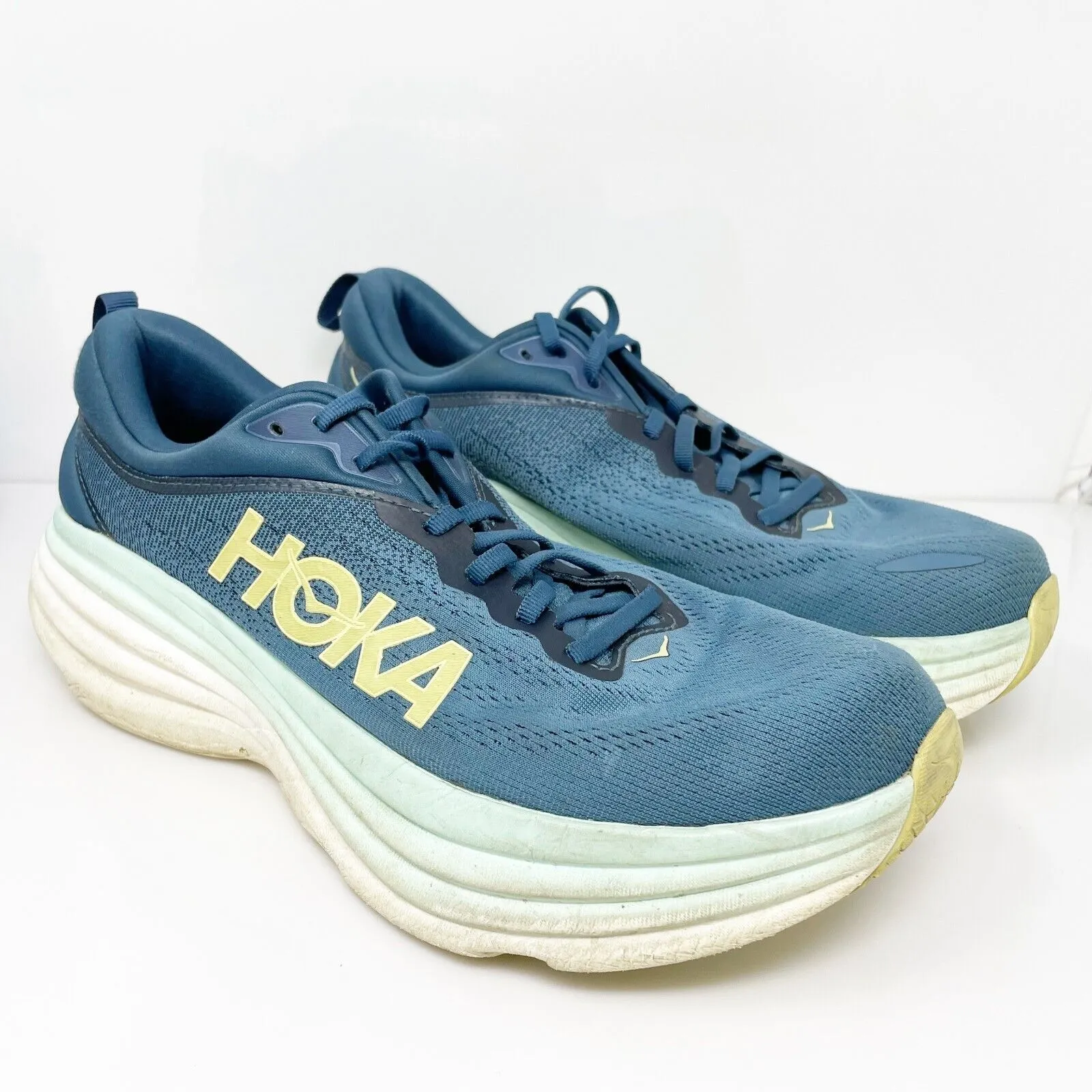 Hoka One One Mens Bondi 8 1123202 MOBS Blue Running Shoes Sneakers Size 11.5 D