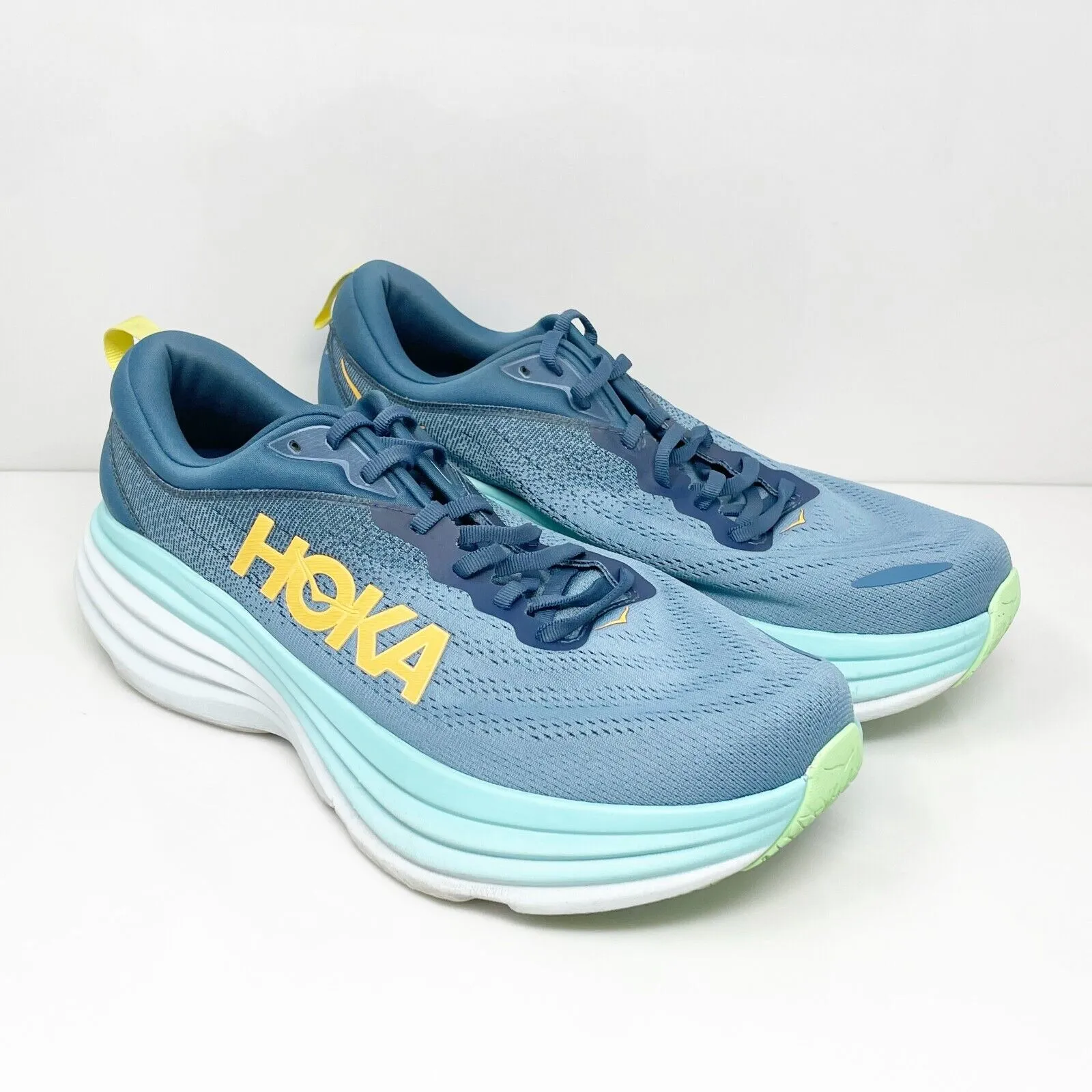 Hoka One One Mens Bondi 8 1127953 RHD Blue Running Shoes Sneakers Size 11 2E