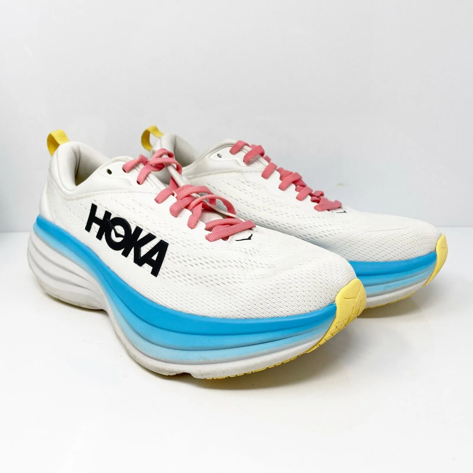 Hoka One One Womens Bondi 8 1127952 BSW White Running Shoes Sneakers Size 9.5 B