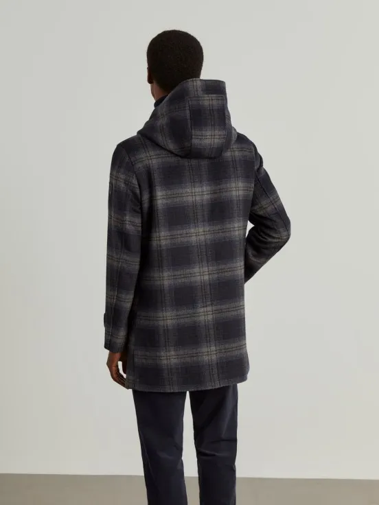 Hooded checkered jacket.