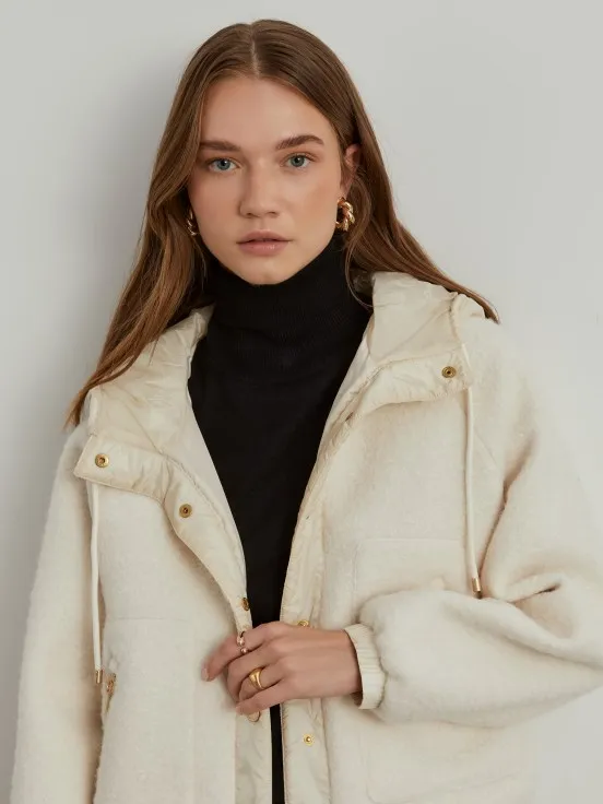 Hooded Wool Blend Coat: Stay Warm and Stylish