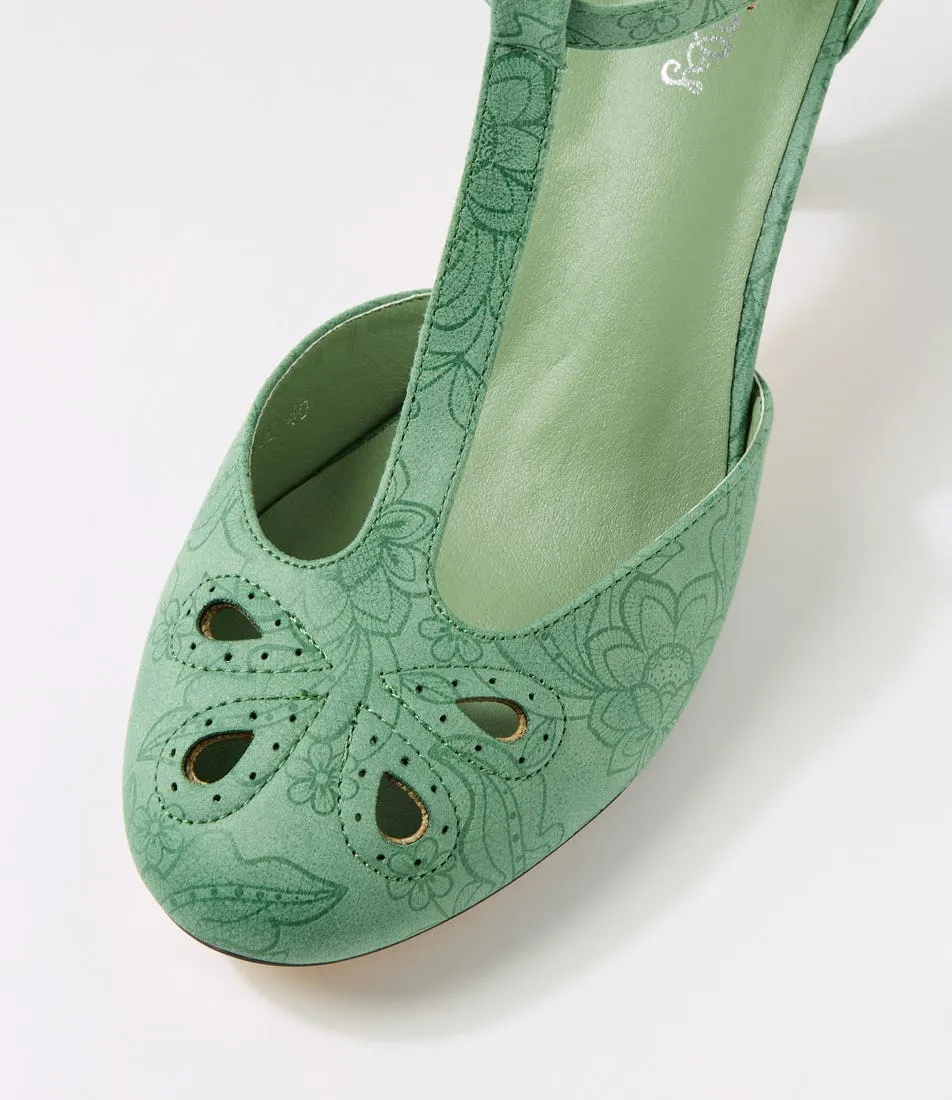 I LOVE BILLY Marie Green Imprint Heels