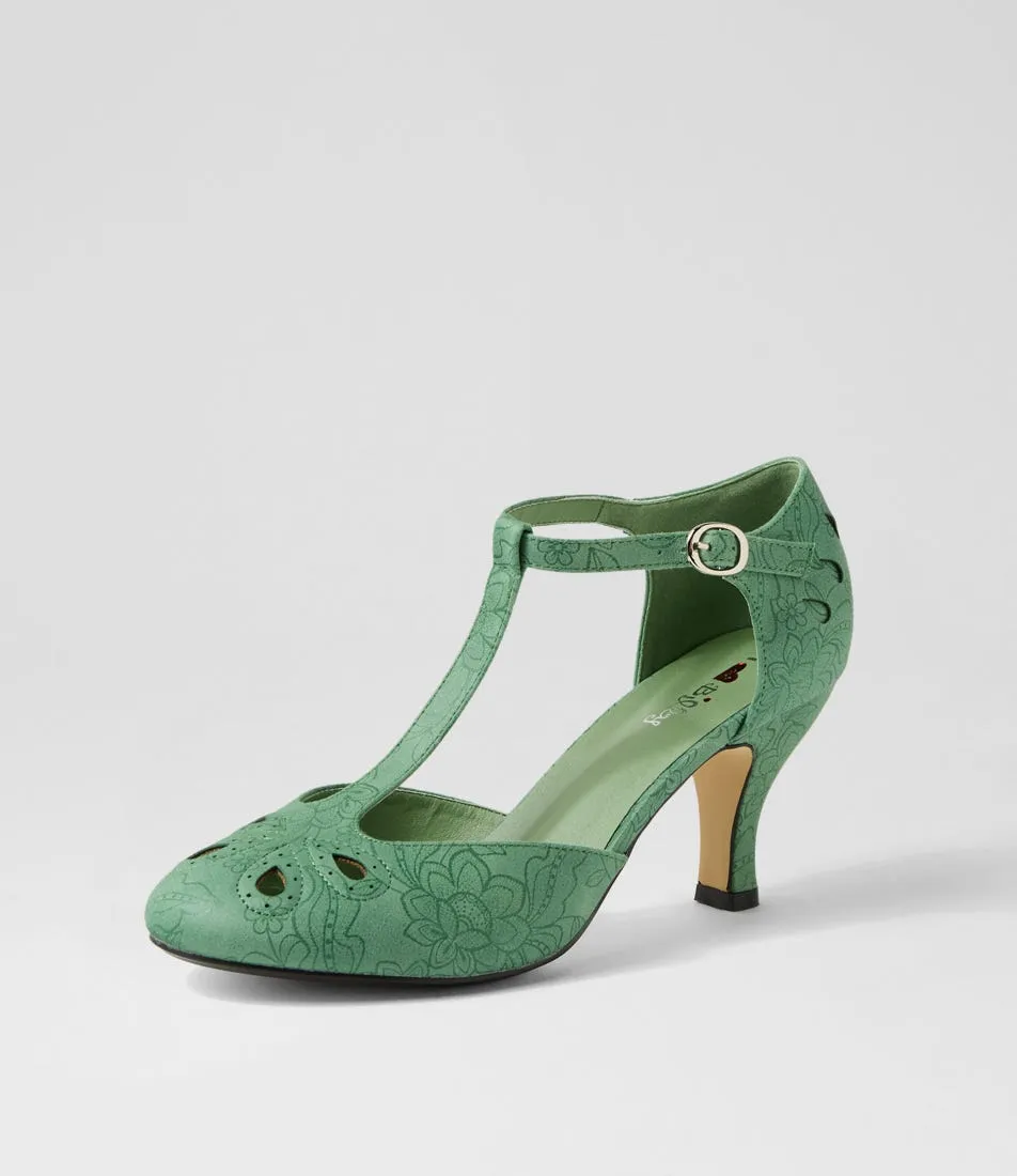 I LOVE BILLY Marie Green Imprint Heels