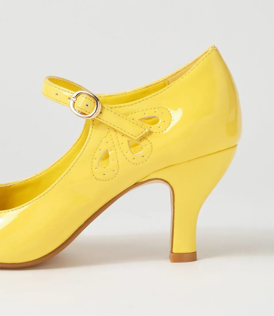 I LOVE BILLY Mendy Lemon Patent Pu Mary Jane Heels