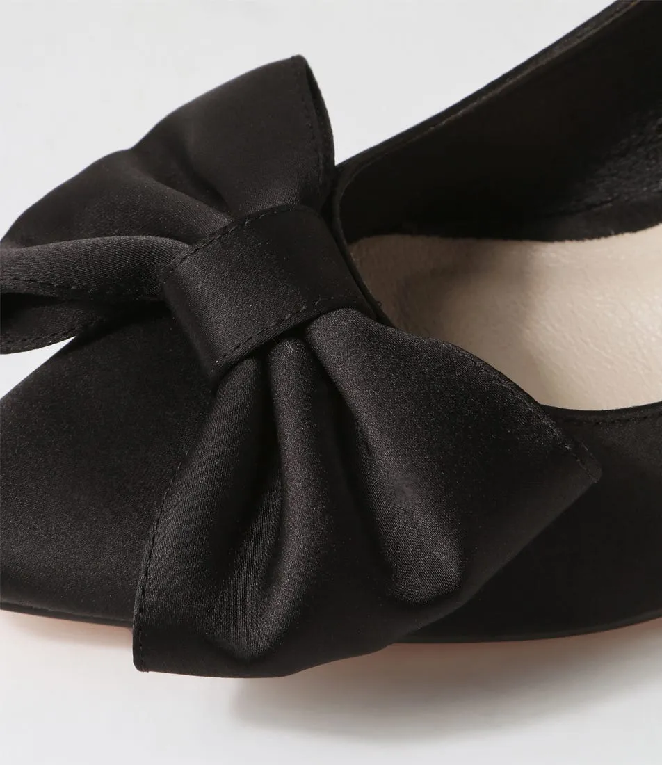 I LOVE BILLY Viloma Black Satin Heels