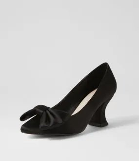 I LOVE BILLY Viloma Black Satin Heels