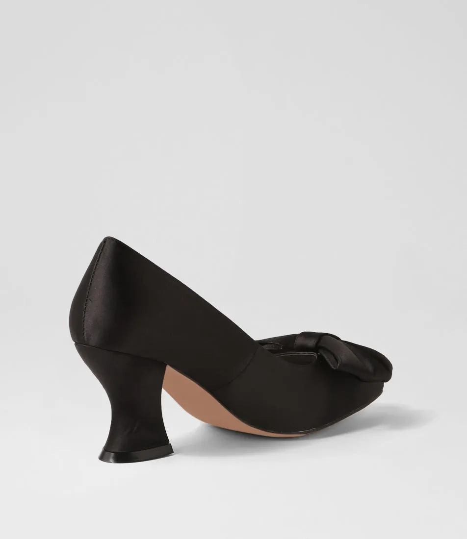 I LOVE BILLY Viloma Black Satin Heels