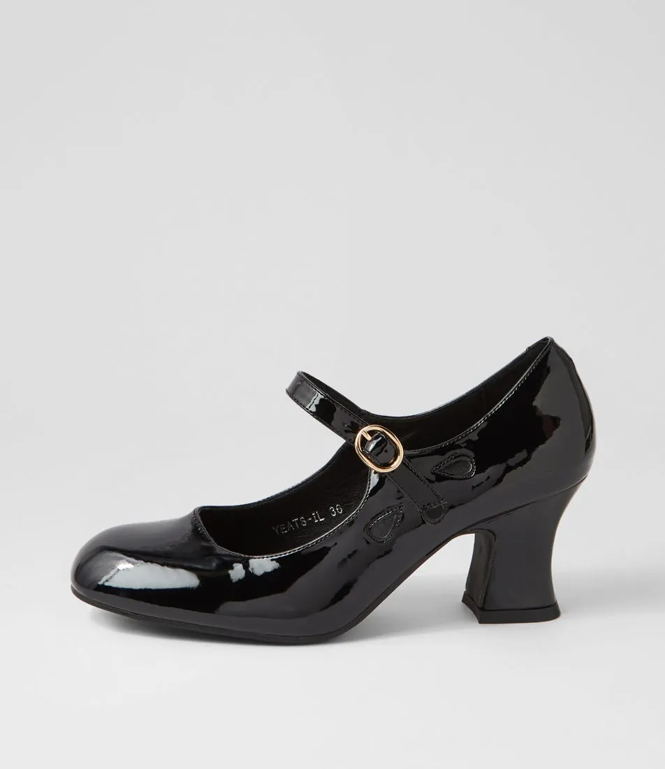 I LOVE BILLY Yeats Black Patent Pu Mary Jane Heels