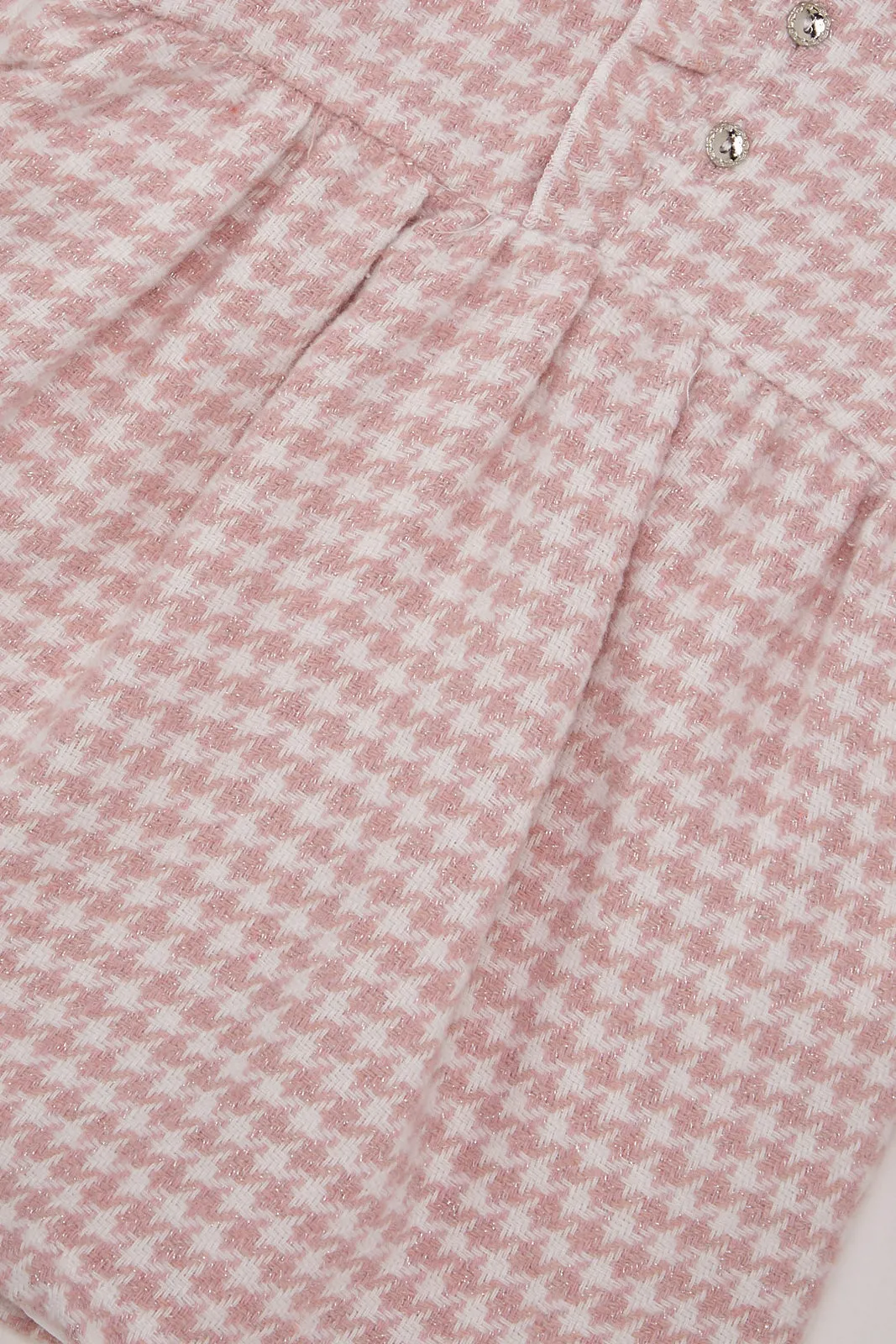 Infant Girls Pink Houndstooth Dress