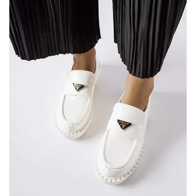 White women's moccasins for women by Inna Milne