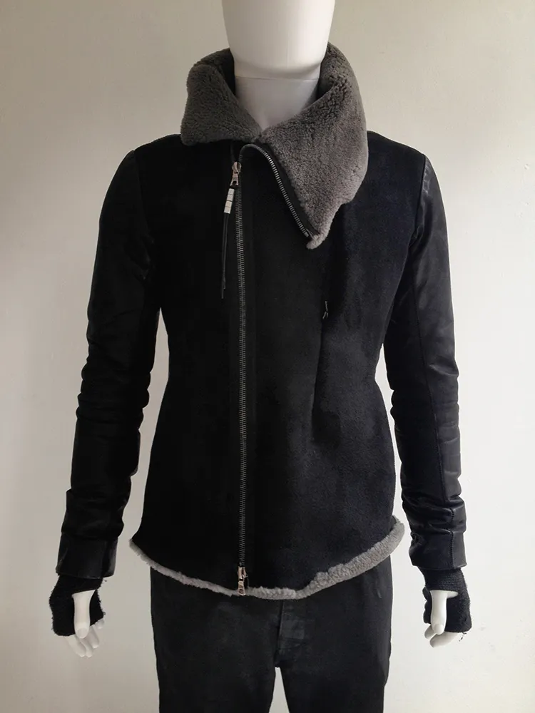 Black leather hibernatus coat