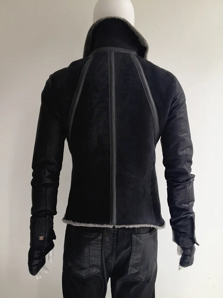 Black leather hibernatus coat