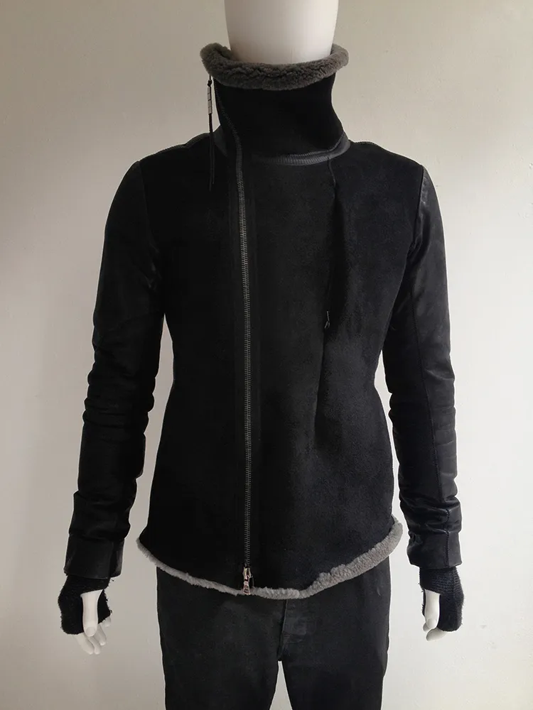 Black leather hibernatus coat